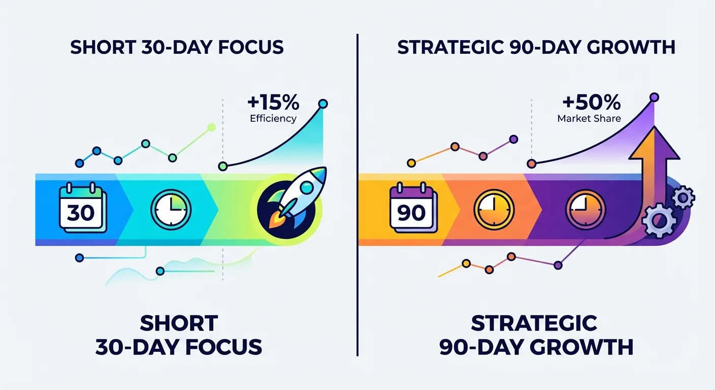 Comparison of 30-day vs 90-day price history showing different data patterns