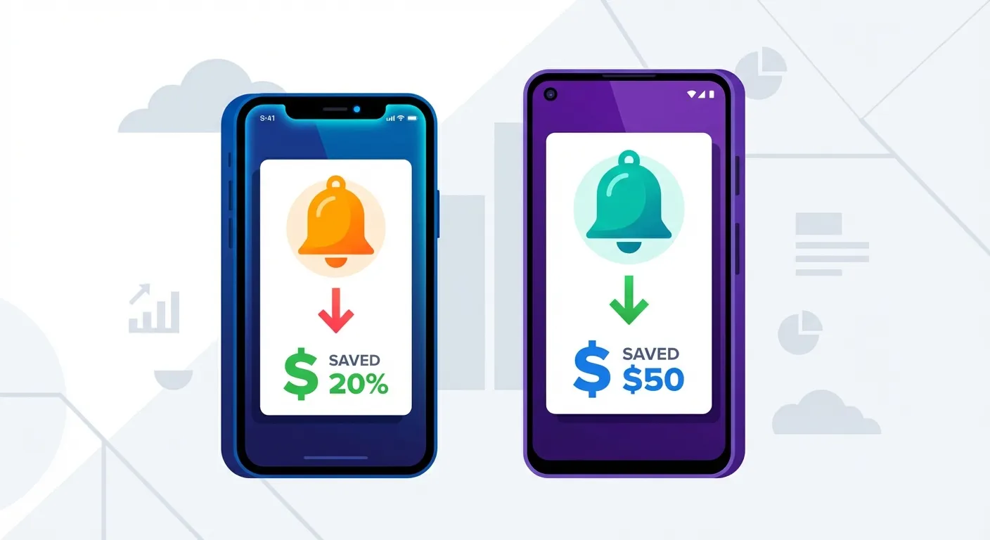 Amazon price tracker apps running on iPhone and Android smartphones