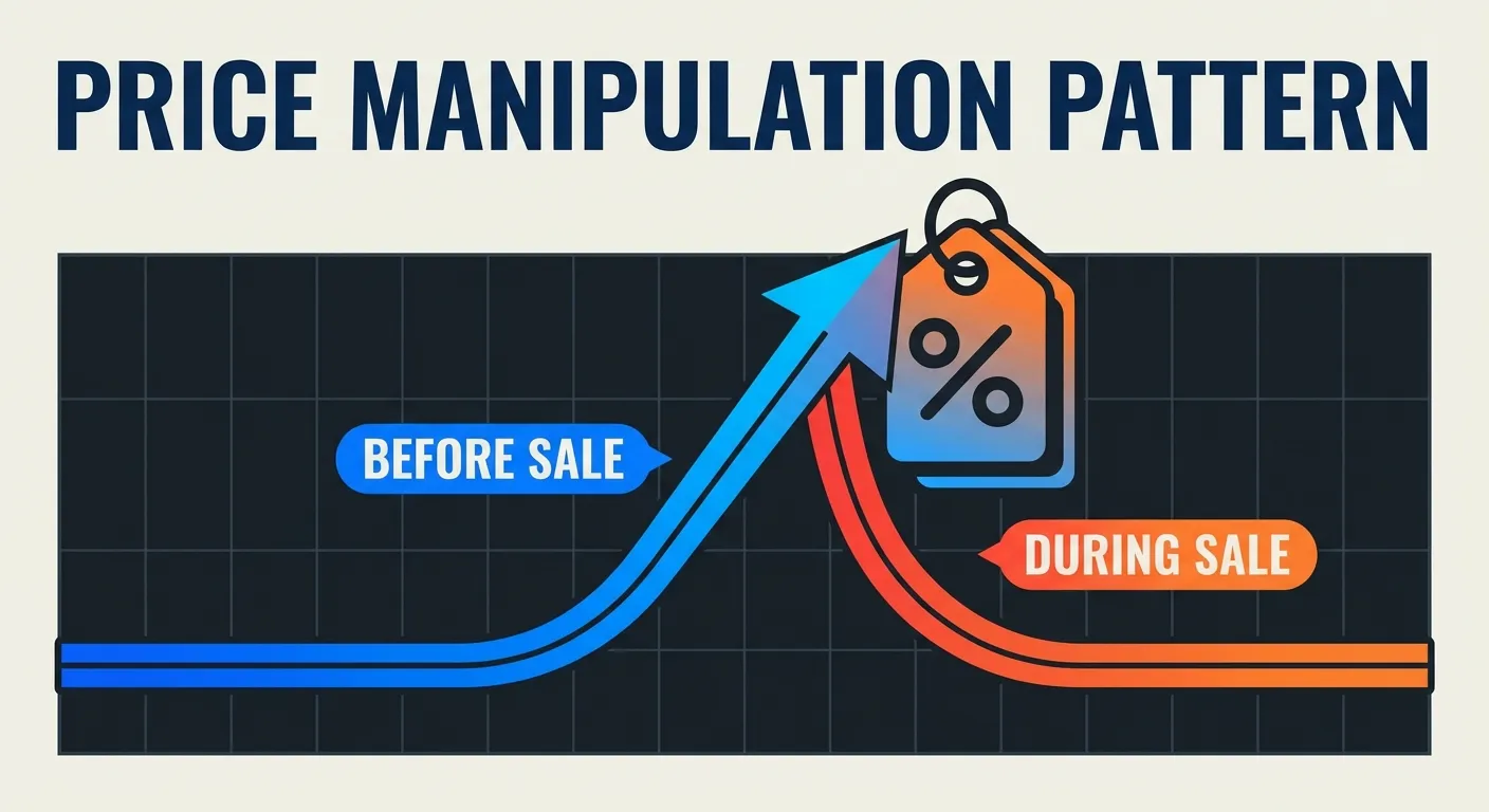 Price history chart showing price inflation before Prime Day and Black Friday sales