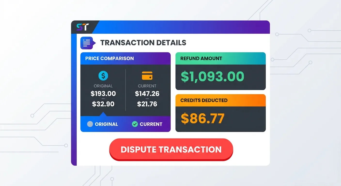 Transaction details view showing credit deduction information