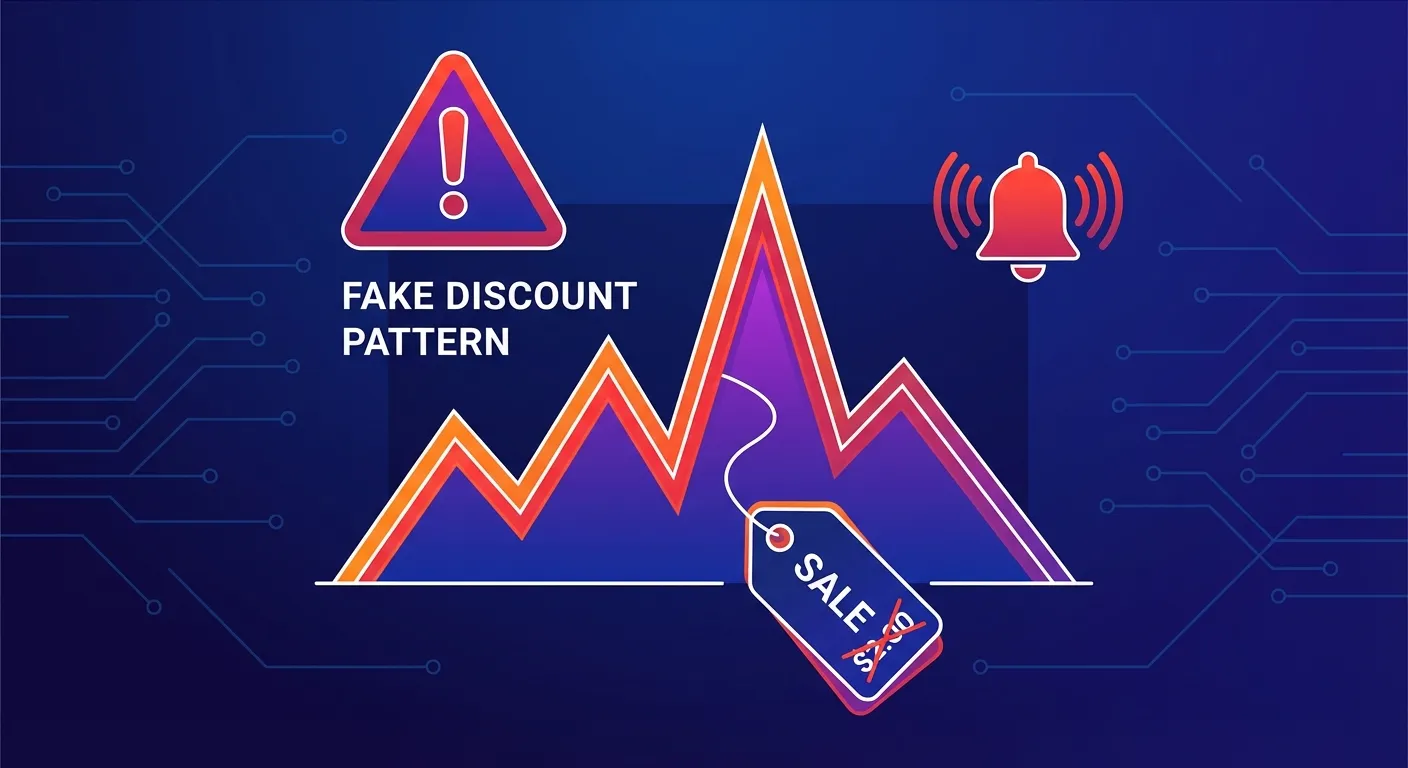 Keepa chart showing price inflation before sale event - fake discount pattern