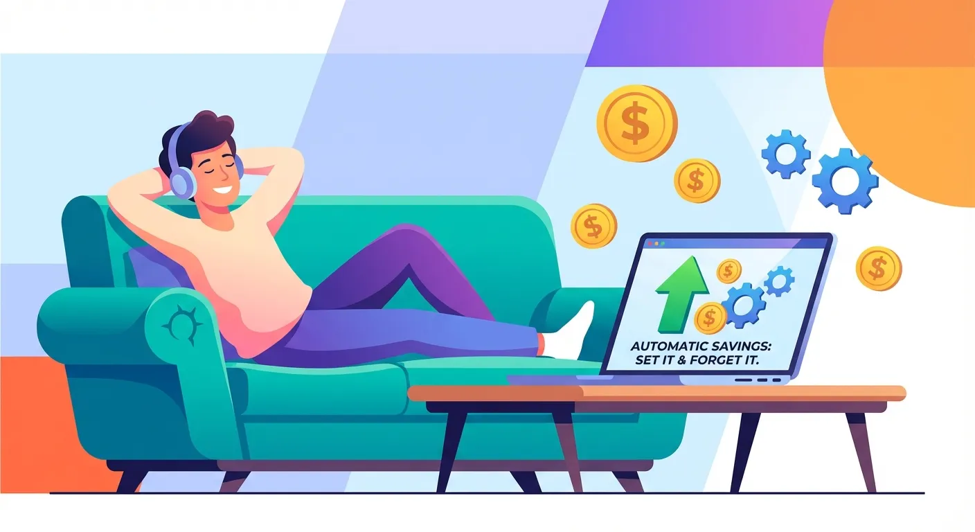 Automatic price adjustment extension showing hands-free savings with floating dollar signs and automation icons