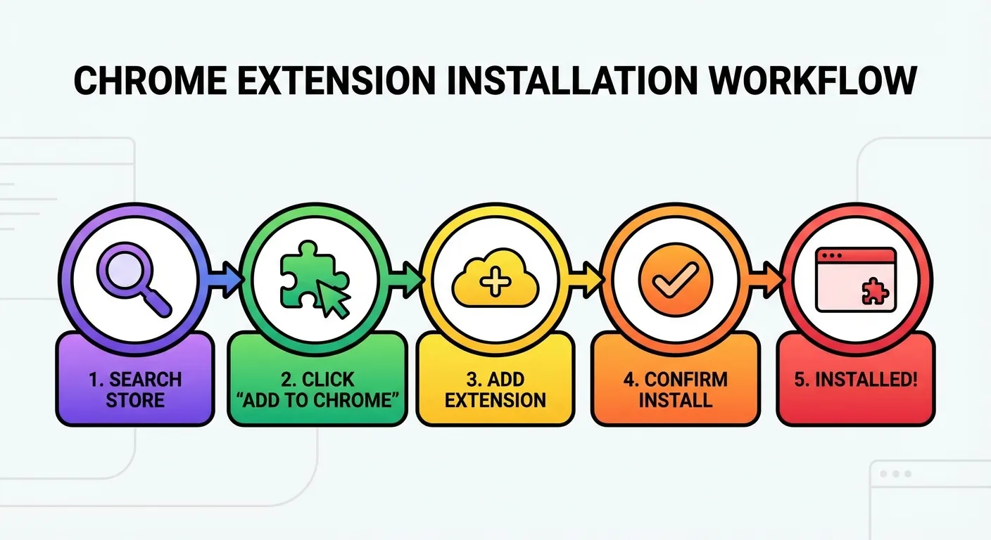 Step by step Chrome extension installation process from Chrome Web Store